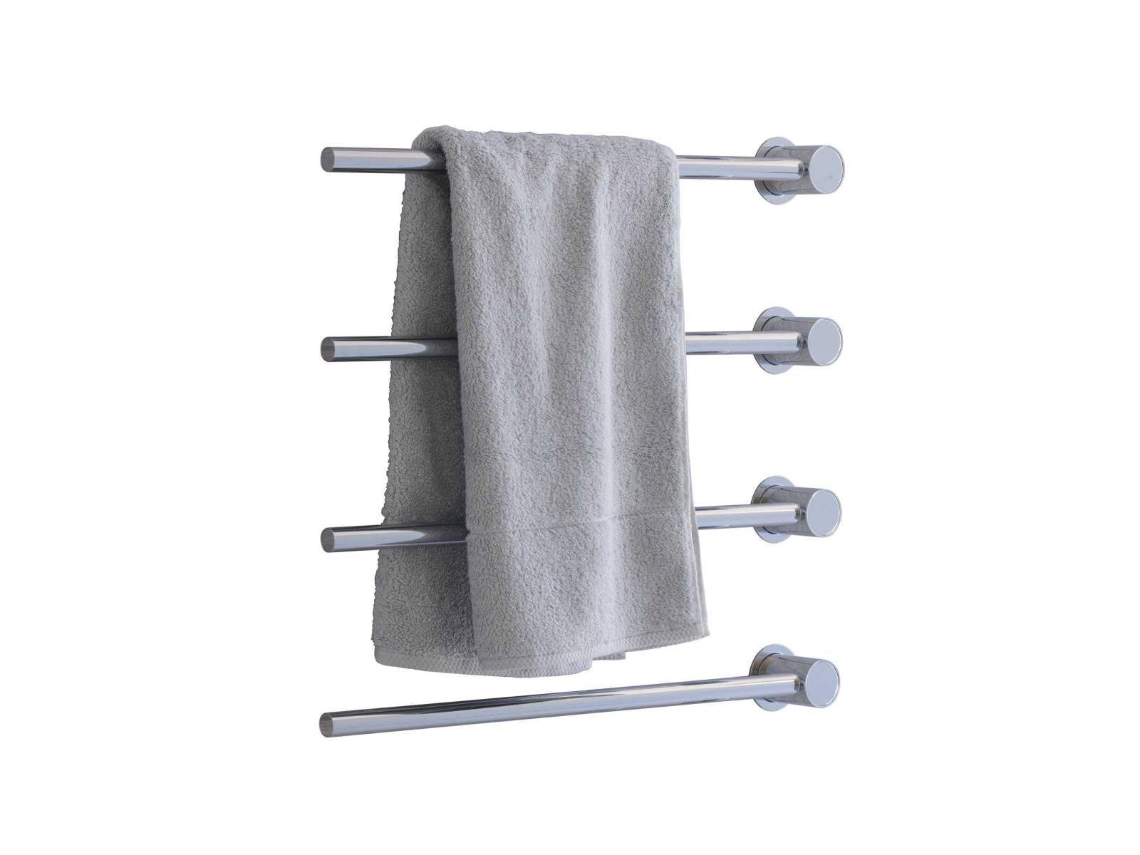 Wie viele Heizstäbe der Handtuchwärmer «T39» besitzt, entscheidet nicht der Hersteller, sondern der Nutzer. Das trifft auch auf die Abstände dazwischen zu. Eine separate Steuerung ist präzise auf die Elemente abgestimmt. Vola.