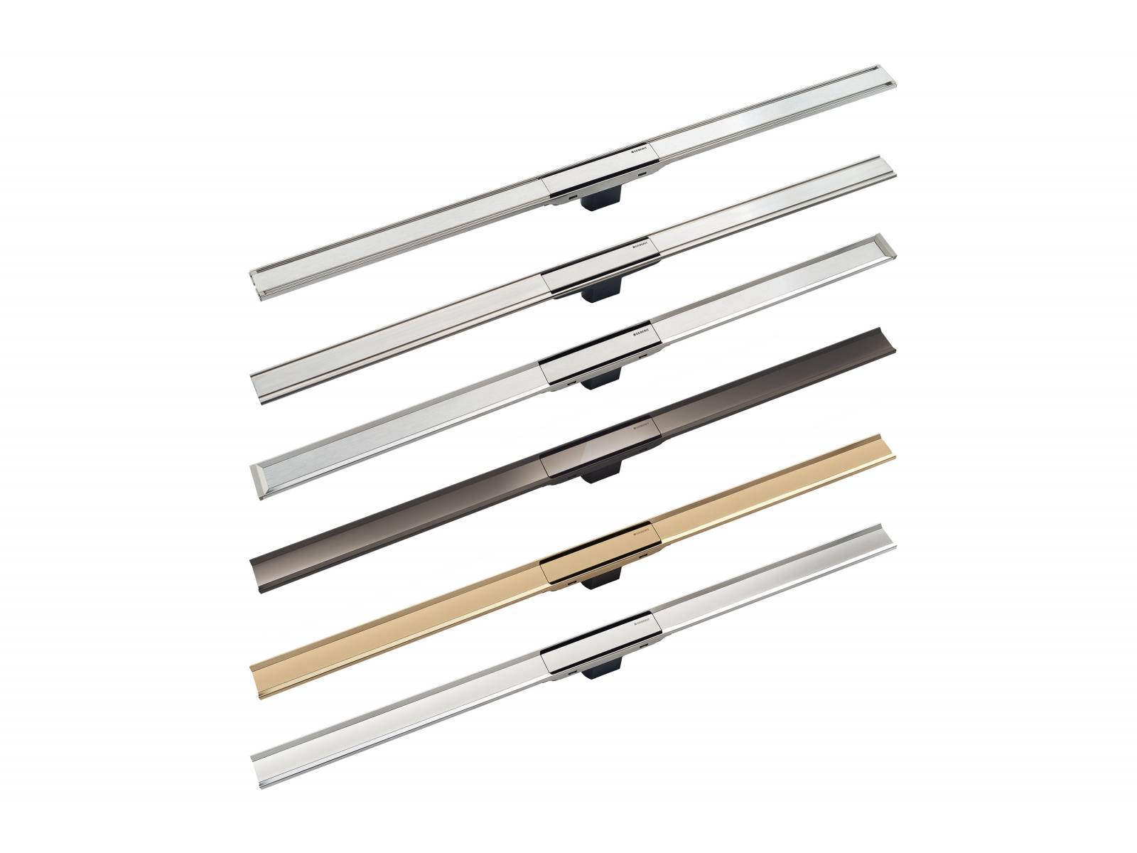 Armaturen in Edelstahl? Ein modernes Badezimmer hat längst mehr zu bieten. Der Schweizer Marktführer für Sanitärprodukte reagiert mit passenden Duschrinnen und Betätigungsplatten in angesagten Farben und Oberflächen. Duschrinne «Clean Line 80». Geberit.