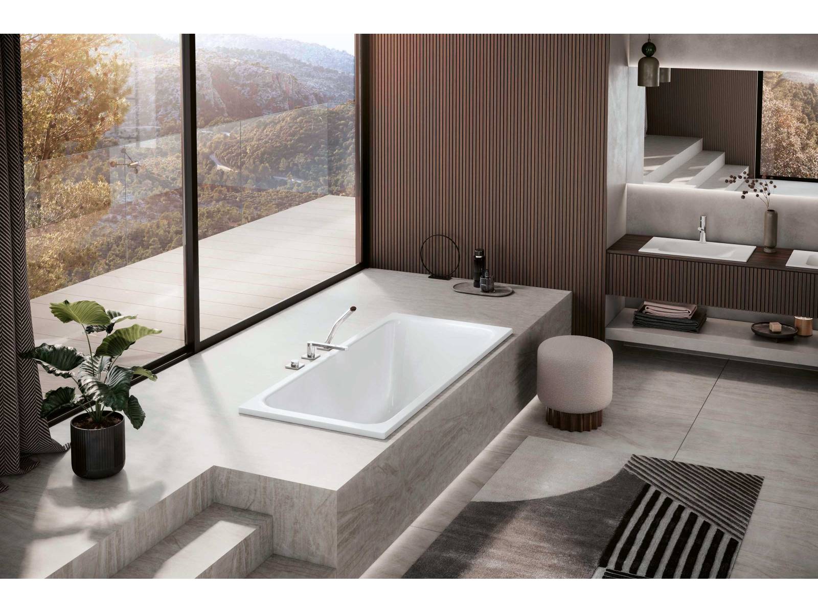 «Aria», die erste glasierte Titanstahl-Badewanne, bietet mit 50 cm Tiefe ein intensives Baderlebnis. Ergonomische Rückenschrägen und ein mittiger Ablauf sorgen für Komfort. Erhältlich in verschiedenen Grössen und Farben. SCHMIDLIN.