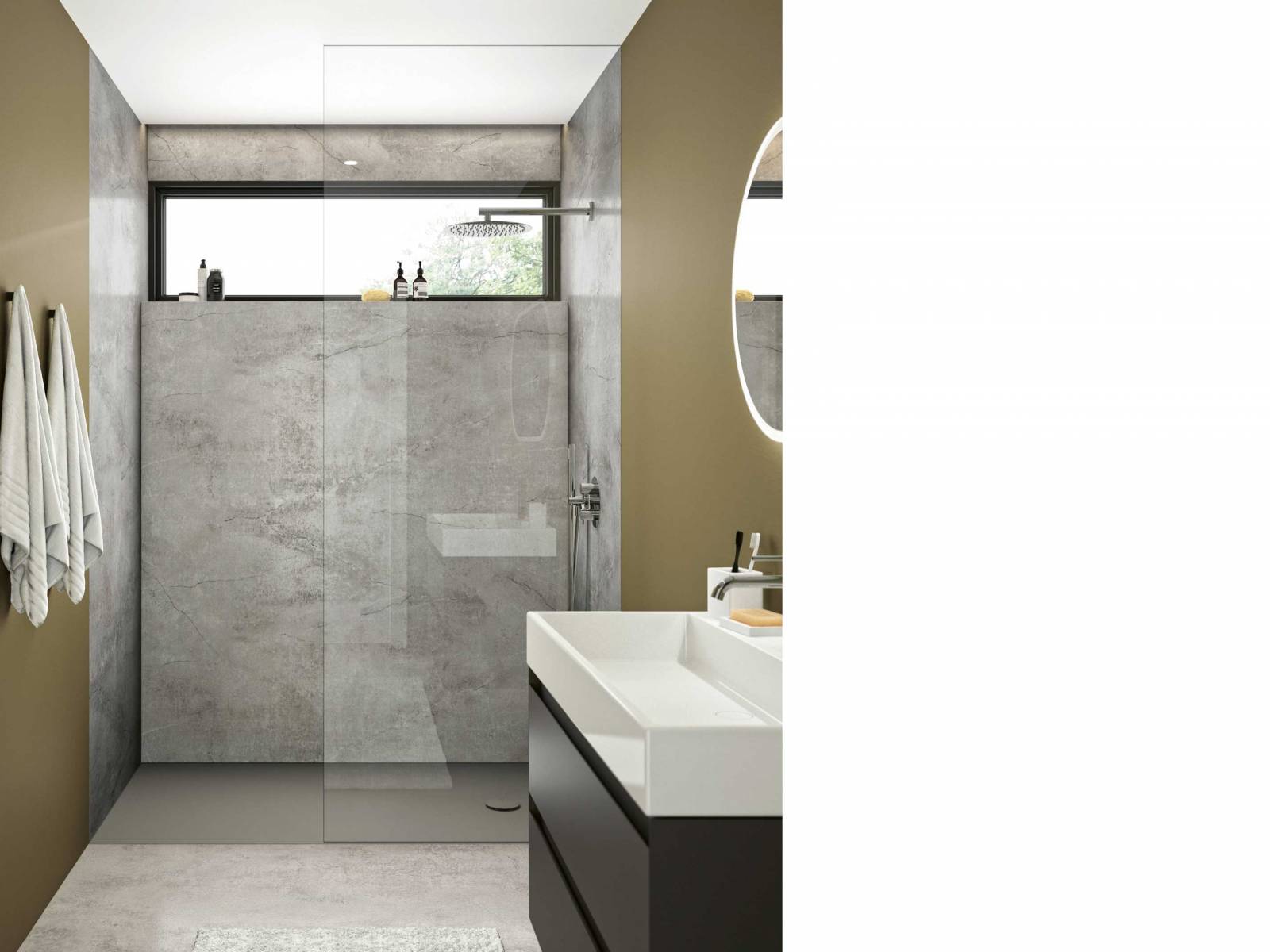 Die Duschwanne «Oslo» aus samtig warmem Mineralwerkstoff kombiniert robuste Steinoptik mit einer pflegeleichten, ästhetischen Oberfläche. In den Farben Arctic White, Zement und Cappuccino erhältlich, bietet sie eine rutschhemmende Oberfläche und ist ideal für stilbewusste Badezimmergestaltungen. REPABAD.