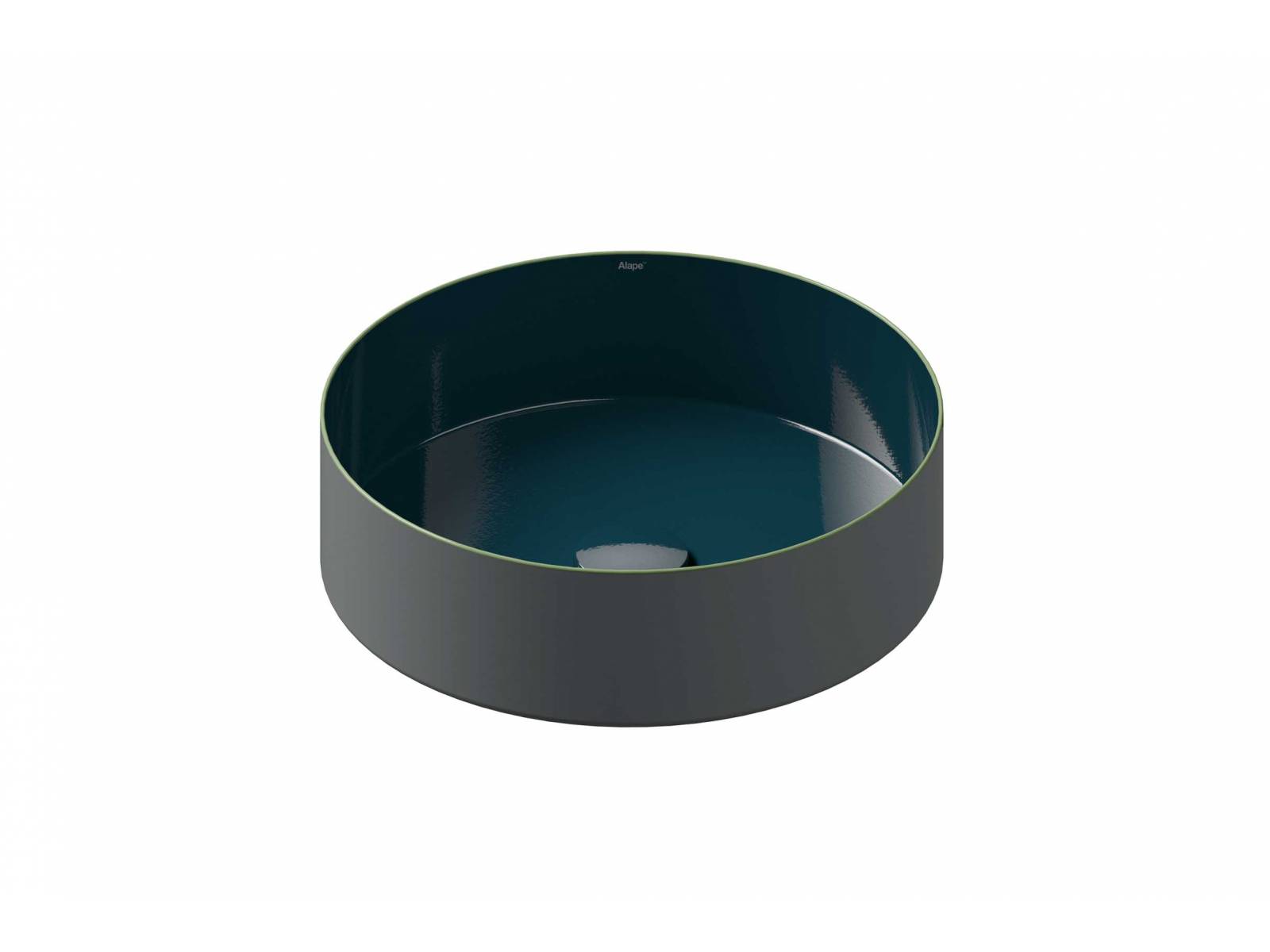 Die harmonische Komposition von drei Farbtönen beim Waschtisch «Tricolore» spielt mit dem Wechsel von matten und glänzenden Oberflächen. ALAPE.