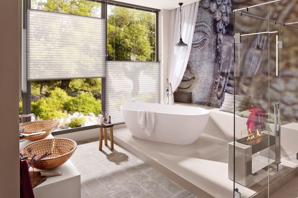 Das Duette Wabenplissee ist ein innovativer Licht-, Sicht- und Sonnenschutz, der für eine angenehme Atmosphäre sorgt.