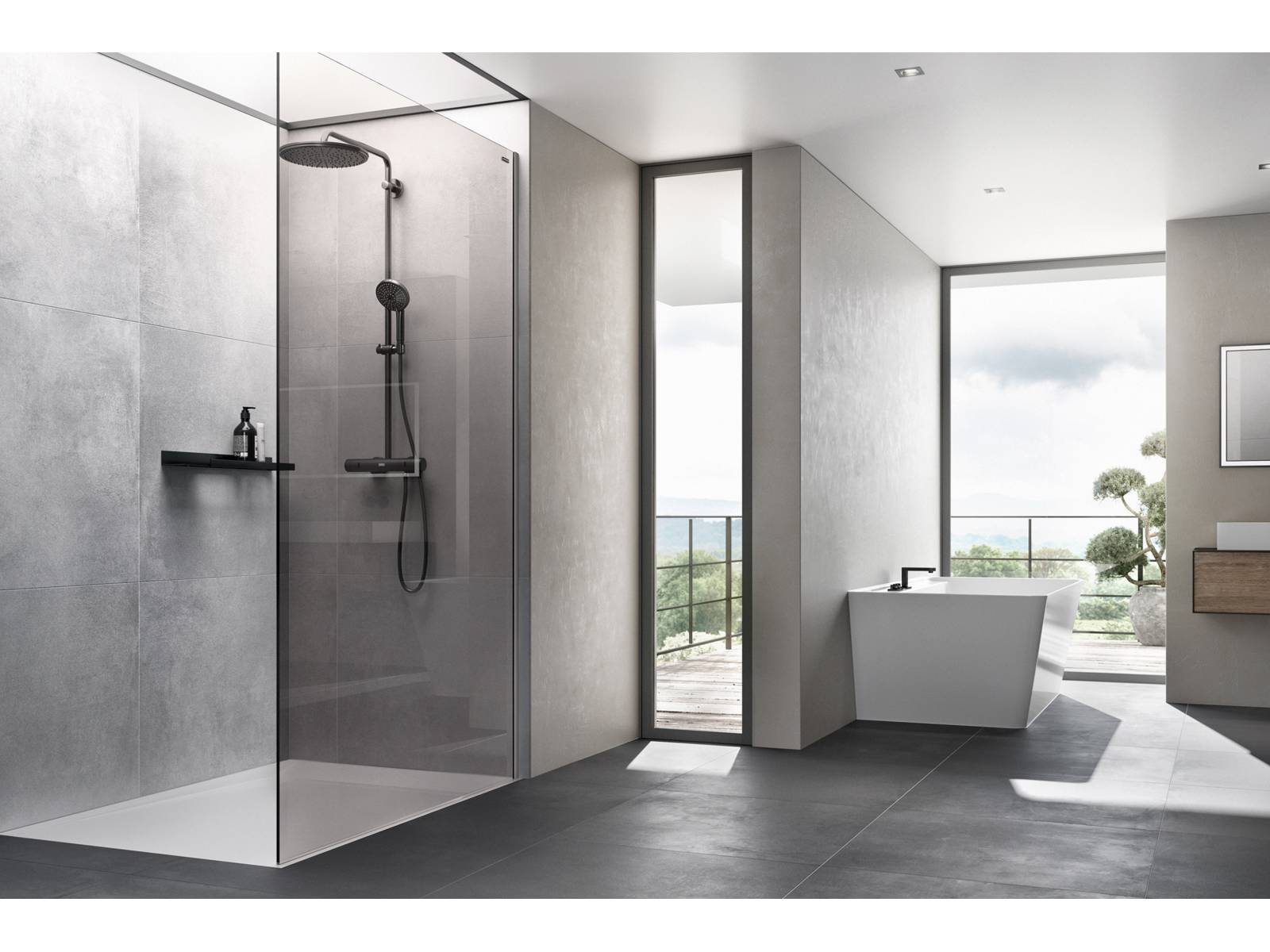 Die Oberfläche der «CareTec Pro»-beschichteten Duschabtrennungen ist antibakteriell, was verhindert, dass sich das Glas absetzt und mit Kalk, Schmutz oder Seifenschaum verstopft. Nach dem Duschen ist kein Abziehen erforderlich und wenn sich Kalkflecken gebildet haben, lassen sie sich leicht mit einem Mikrofasertuch entfernen. Eine zeitsparende und umweltfreundliche Lösung.