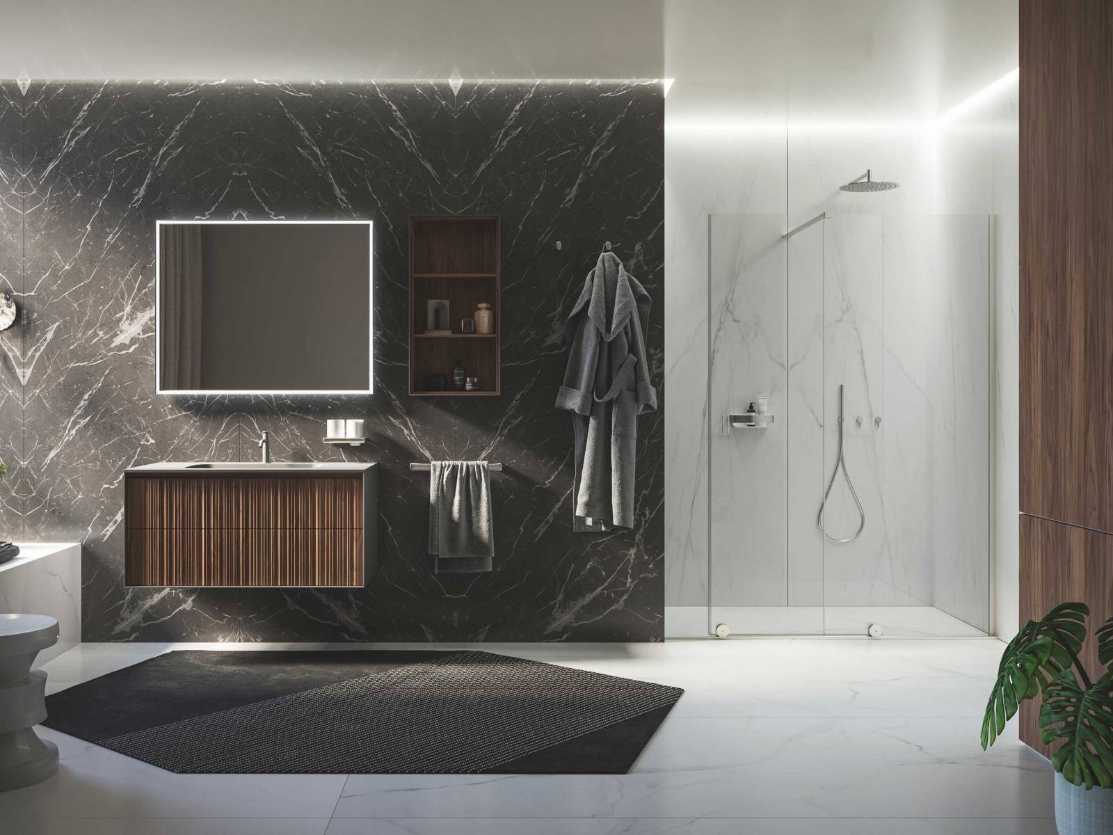 Für die neue Möbelserie «Divo» kann man zwischen zwei Oberflächen wählen: «Milano», ein mediterran anmutender Nussbaum, oder «Copenhagen», eine natürlich wirkende Eiche. Bearbeitet wird das kostbare Holz von Tischlermeistern aus dem Veneto. INDA.NET