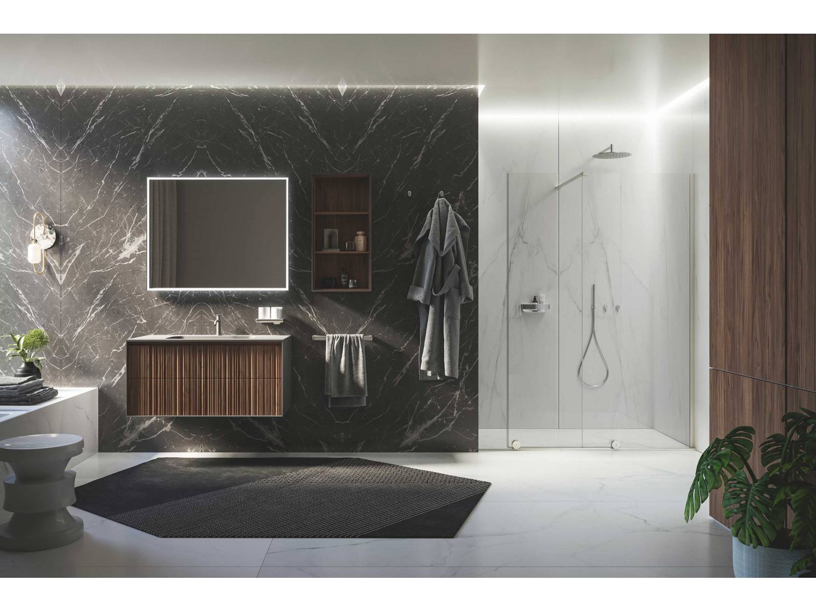 Für die neue Möbelserie «Divo» kann man zwischen zwei Oberflächen wählen: «Milano», ein mediterran anmutender Nussbaum, oder «Copenhagen», eine natürlich wirkende Eiche. Bearbeitet wird das kostbare Holz von Tischlermeistern aus dem Veneto. INDA.NET