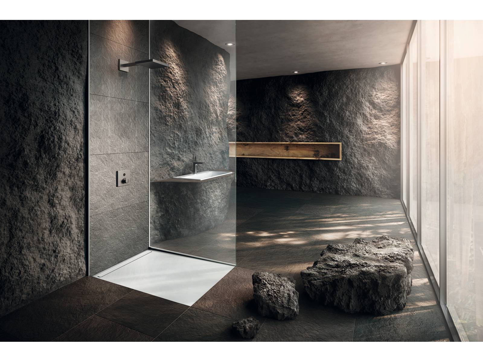 «Nexsys» bietet einen neuen Lösungsansatz für bodenebene Duschen an. Er kombiniert damit die Vorteile einer fugenlosen Duschfläche aus Stahl-Email mit dem Design eines gefliesten Duschbereichs. Hingucker ist dabei die schlanke Ablaufrinne, die sich bündig in der Duschfläche einfügt. Kaldewei.