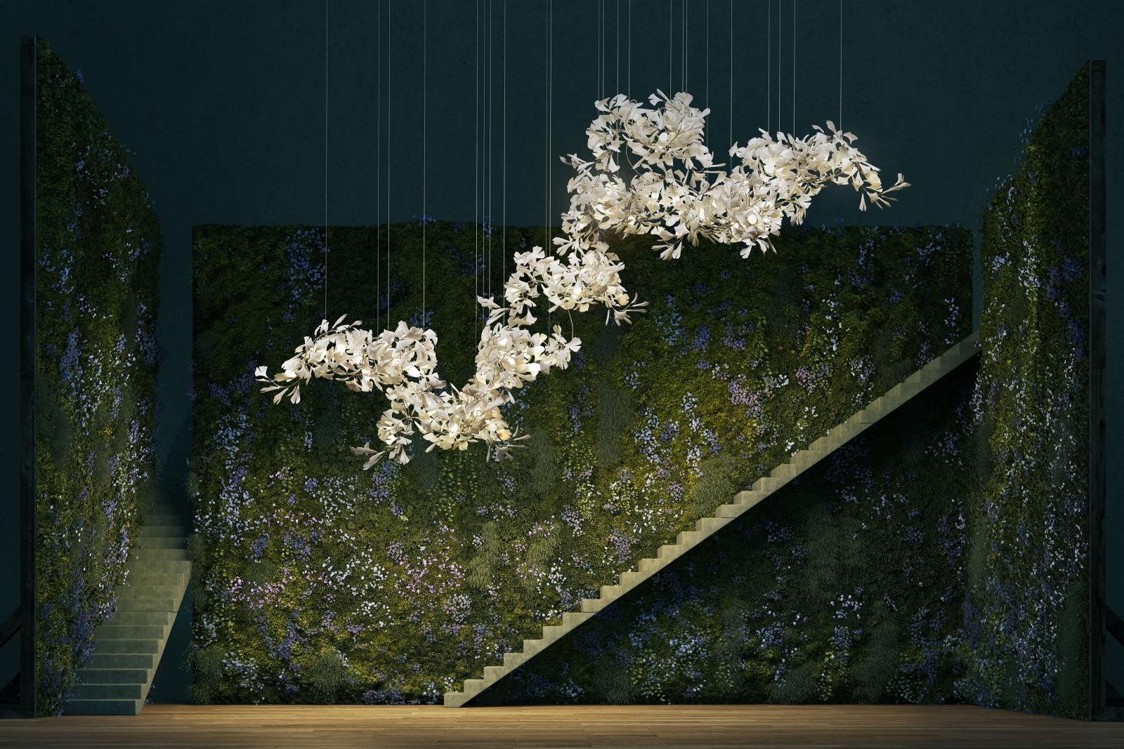 Eine der filigranen Lichtskulpturen der Designerin Andreea Braescu.