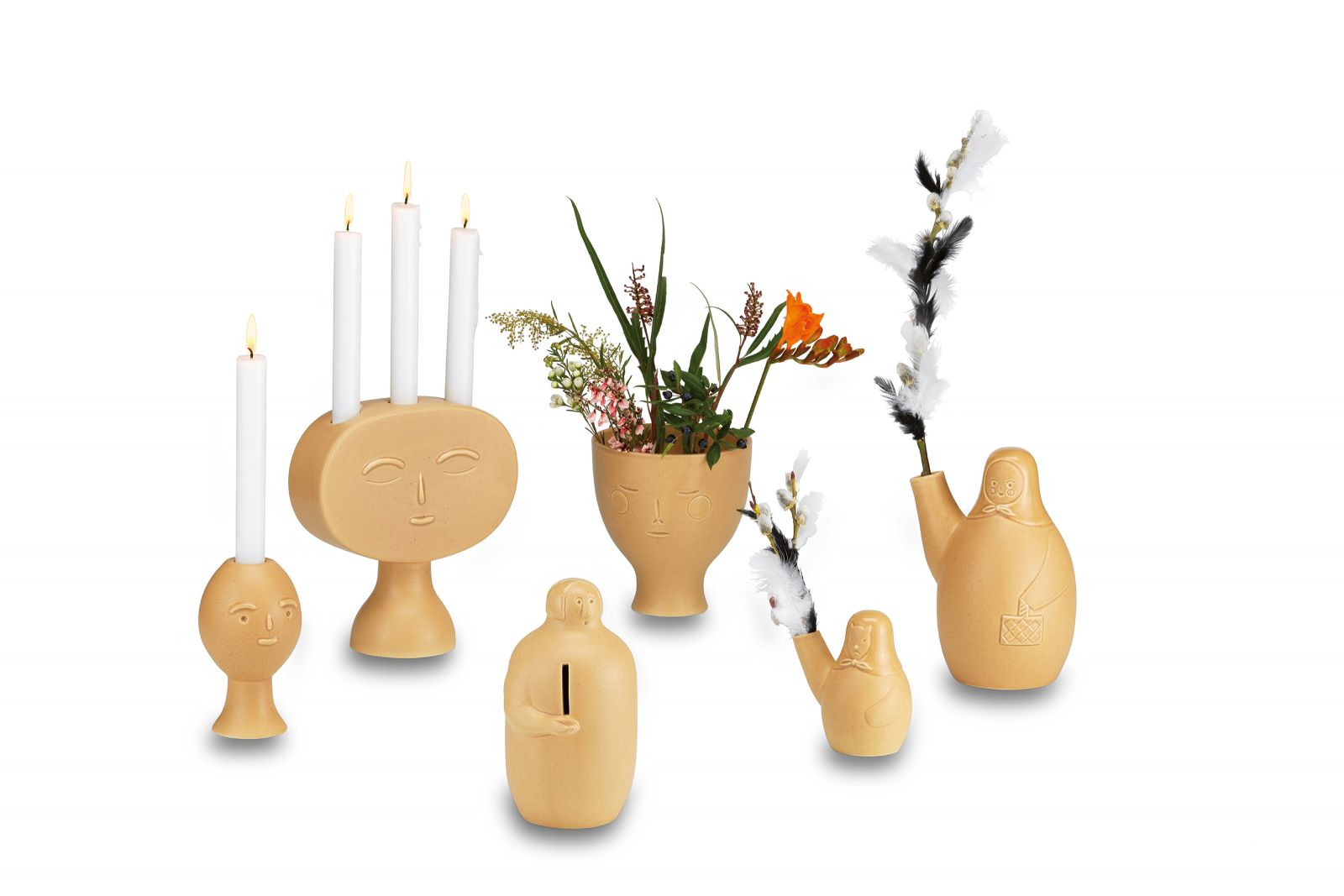 Beim Entwurf ihrer witzigen Keramikfiguren dachte das finnisch-koreanische Designduo Company an Gastgeschenke der finnischen Delegation für Japan. Als Inspiration dienten Geschichten aus dem finnischen Kulturkreis.