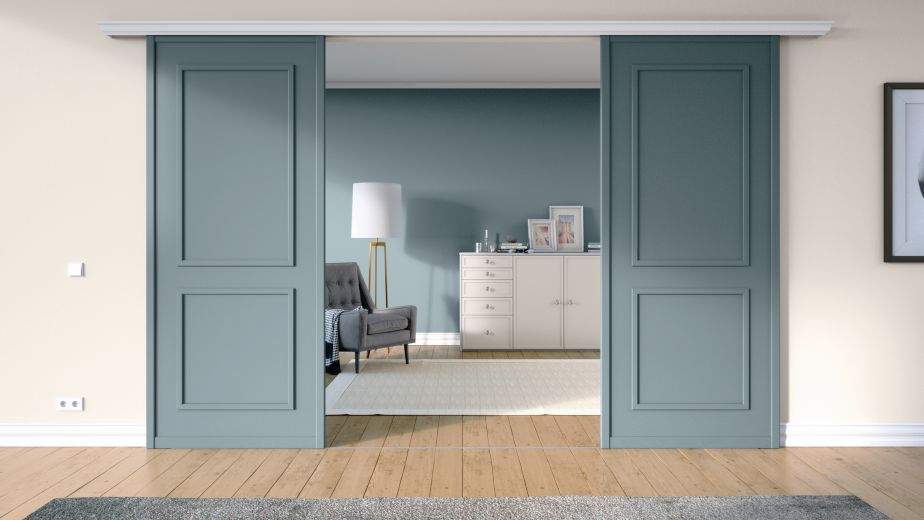 Wand und Schrank im gleichen Ton