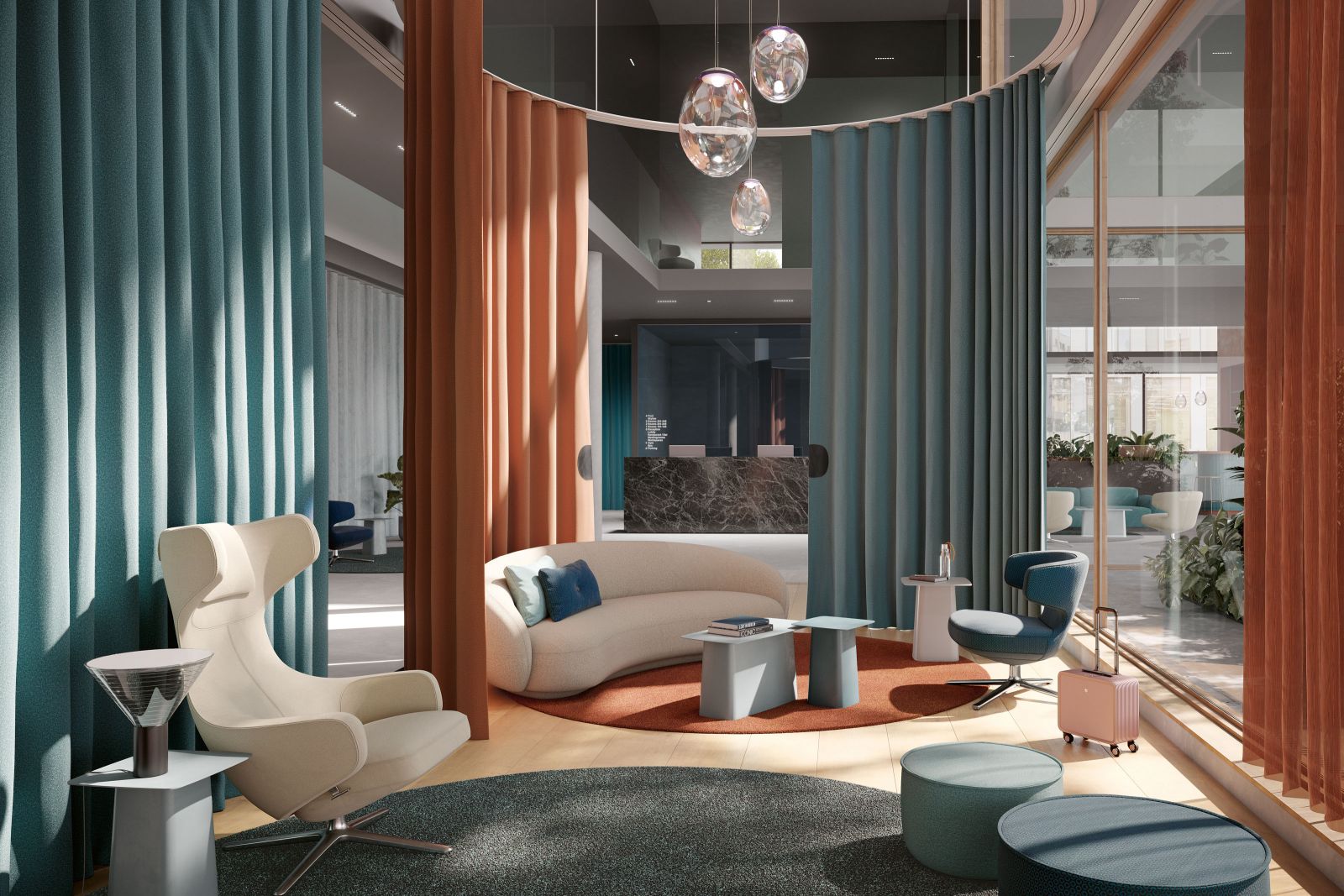 Die beiden neuen Produktfamilien «Acoustic Multitalents» und «Acoustic Guard» (hier abgebildet) unterscheiden sich zwar in ihrer Beschaffenheit, haben aber beide eine schalldämmende Wirkung und tragen somit zu einer guten Raumakustik bei und steigern dadurch das Wohlbefinden – vor allem in öffentlichen Räumen.