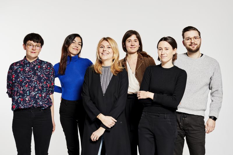 NachwuchsdesignerInnen der Basler Hochschule für Gestaltung und Kunst: (v.l.n.r.): Helena Tapajnova, Natalia Blanco, Charleen Elberskirch, Marie Läuger, Jennifer Keusgen, Benjamin Kniel.