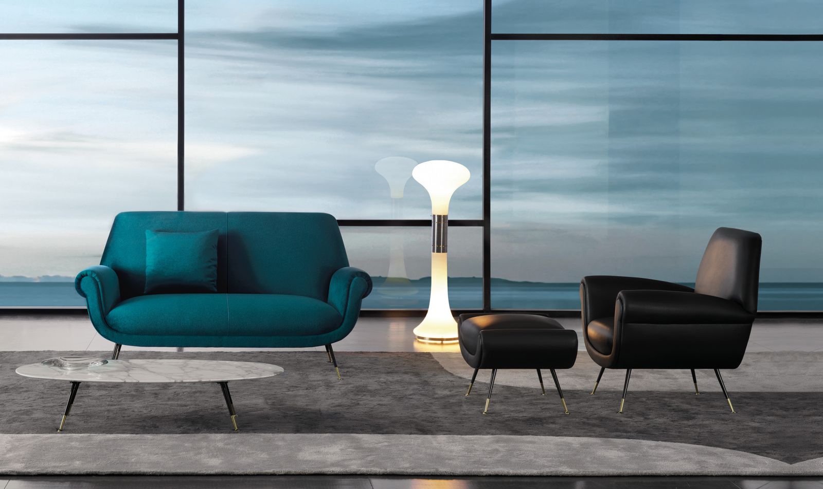 Für das Design von «Albert & Ile» griff Minotti auf das eigene Archiv zurück. Die Kollektion besteht aus Sessel, Sofa und Beistelltischen und ist ein Andenken an den Firmengründer Alberto und dessen Frau Ileana.