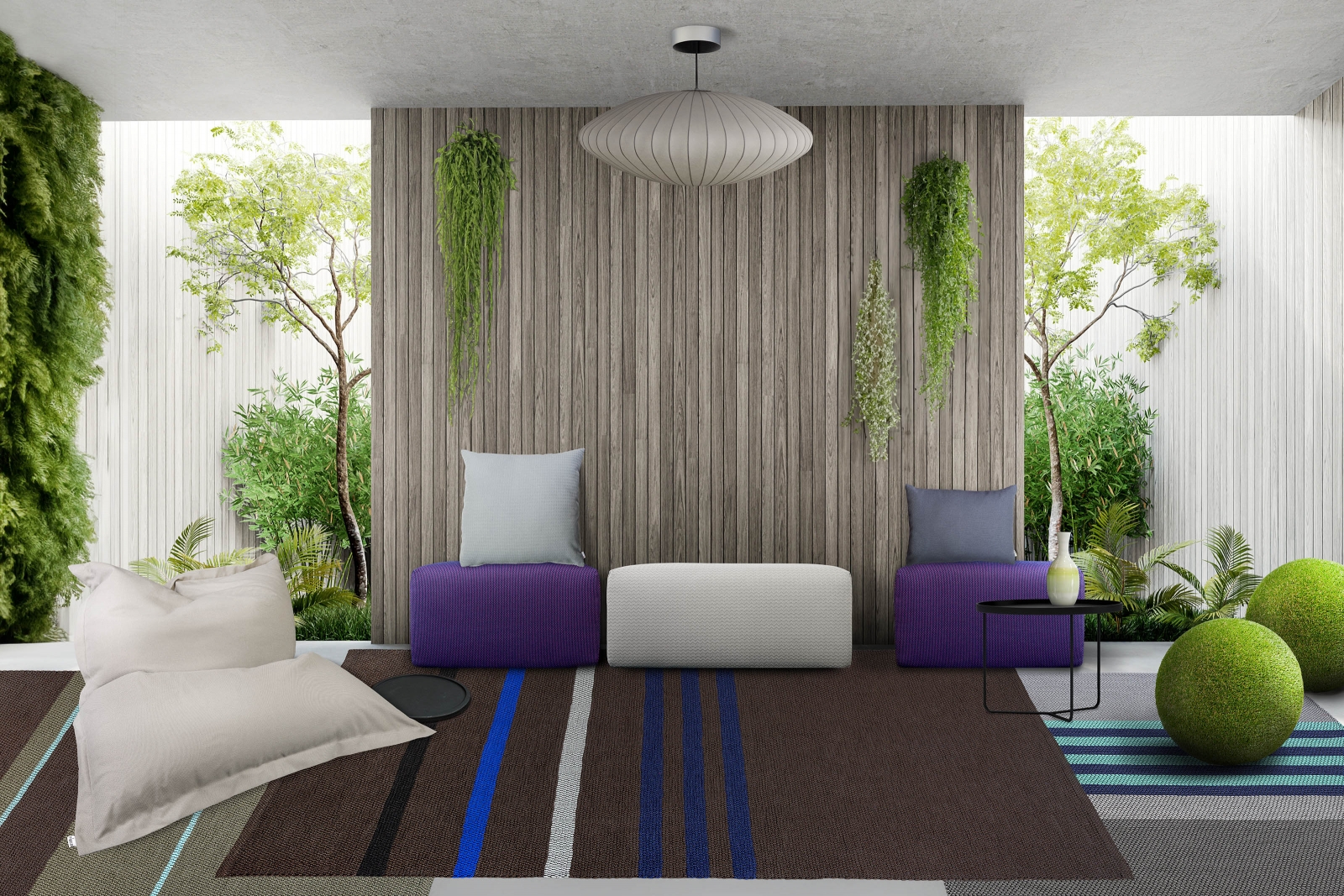 Die Garden Rugs von Tisca eröffnen neue Möglichkeiten, Wohnlichkeit unter freiem HImmel zu schaffen. 