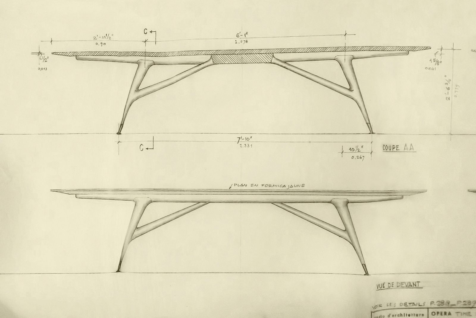 Skizzen zu Tisch «D.859.1»