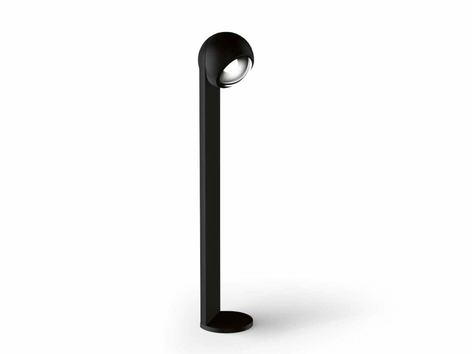 Auch jenseits der Haustüre sorgt das Münchner Unternehmen nun für Erleuchtung – mit der Leuchtenfamilie Sito. Sie ist in Design und Lichtqualität durchgängig konzipiert und bietet Lichtlösungen für jede Situation: Als Wand-, Decken-, Boden- oder Wegleuchten mit innenliegenden Linsen, welche für die charakteristischen Lichtkegel sorgen. Im Bild: «Sito Palo», schwarzmatt. OCCHIO.