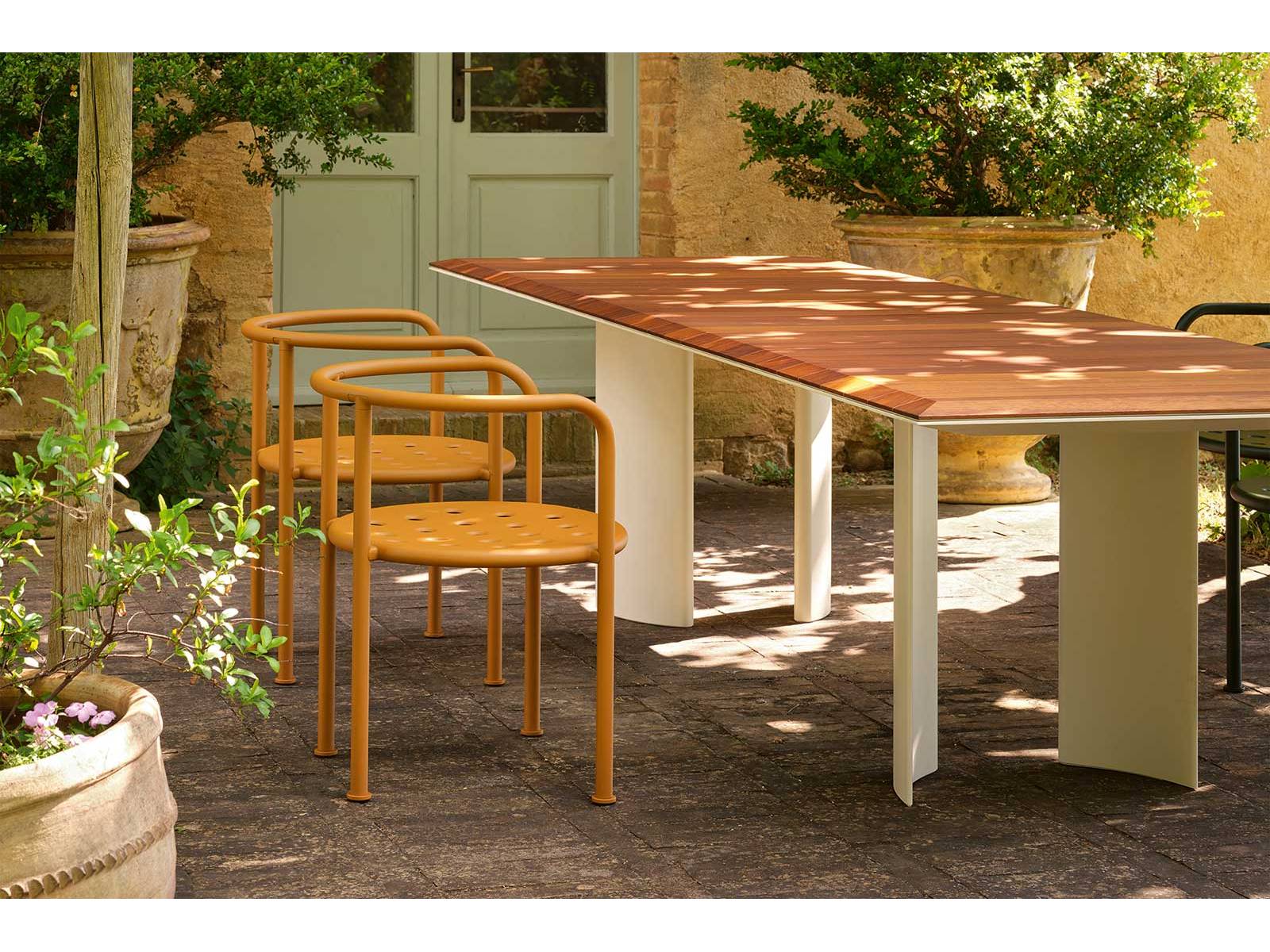 Für Tisch «Naca» orchestrieren Francesco Meda und David Quincoces ein Spiel aus Formen und Farben, bei dem die Beine aus Aluminiumdruckguss zur Bühne für verschiedene Platten werden. Ein Tisch, der sich wie ein Chamäleon den Wünschen seiner BesitzerInnen anpasst und dabei stets seine markante Identität bewahrt. Fast.