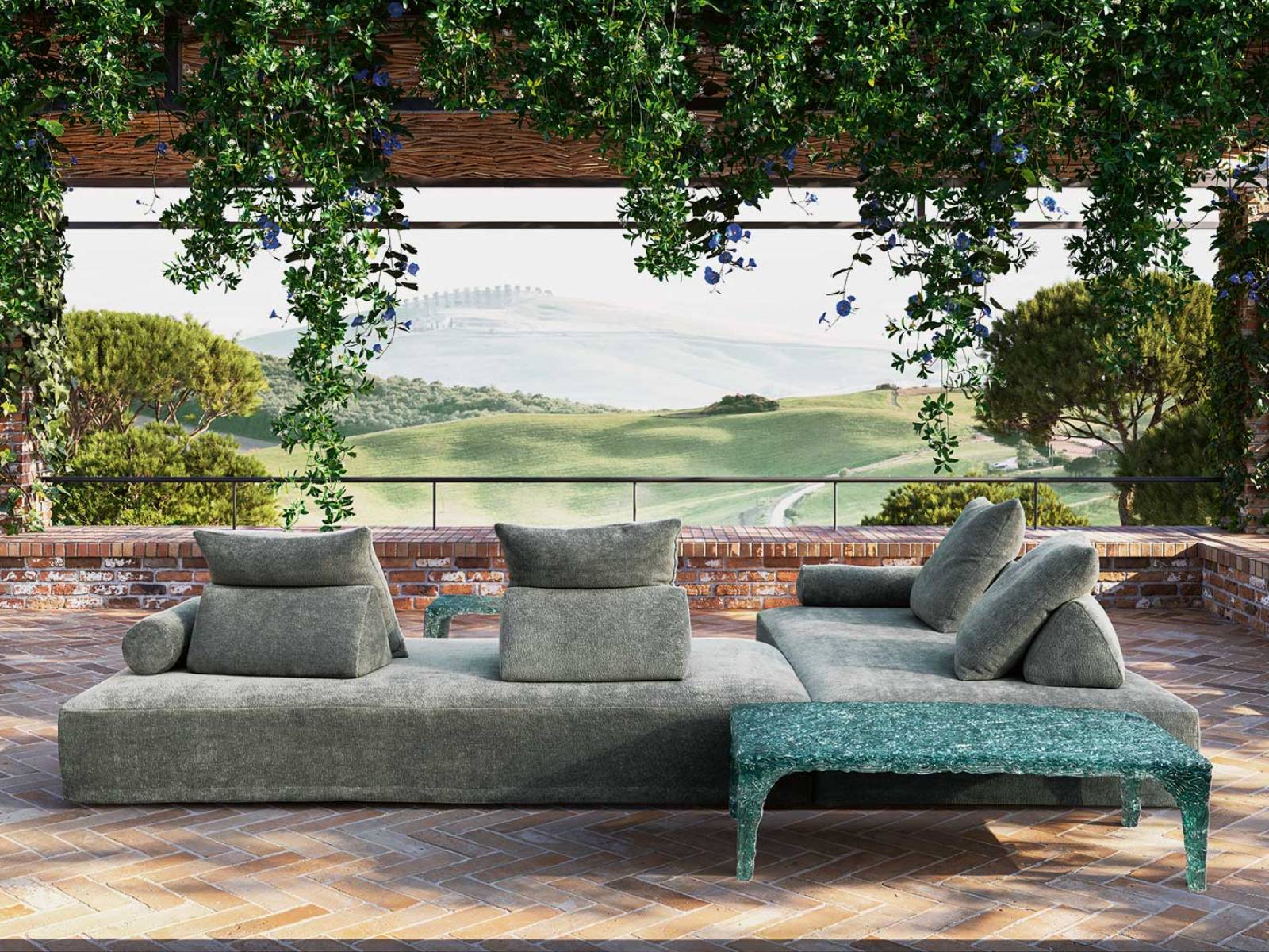 Francesco Binfaré übersetzt orientalische Entspannungs­kultur in ein modulares Konzept, das mit Edras ­«Gellyfoam»­-Polsterung und frei arrangierbaren Kissen spielt. Hier verschmelzen Design und Funktion zu einer Einladung, den Aussenraum neu zu denken. Edra.