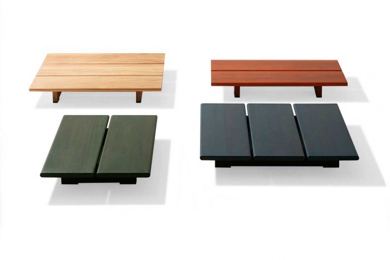 Mit «Eolie» wurde erstmals farbiges Holz eingeführt, eine Besonderheit bei der italienischen Outdoormarke Roda, die sich bisher auf naturbelassenes Holz konzentrierte.