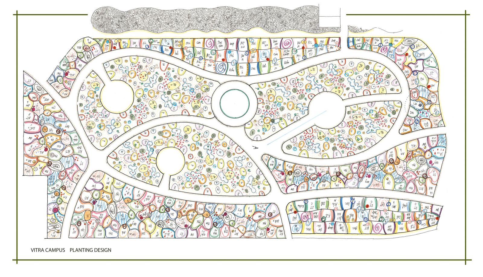 Was bei Oudolf wie natürlich gewachsen wirkt, ist mit Buntstiften auf Papier entstanden. Wichtig dabei ist eine ausgewogene Zusammensetzung von Pflanzen mit unterschiedlichen Stärken, Schwächen und Blütezeiten.