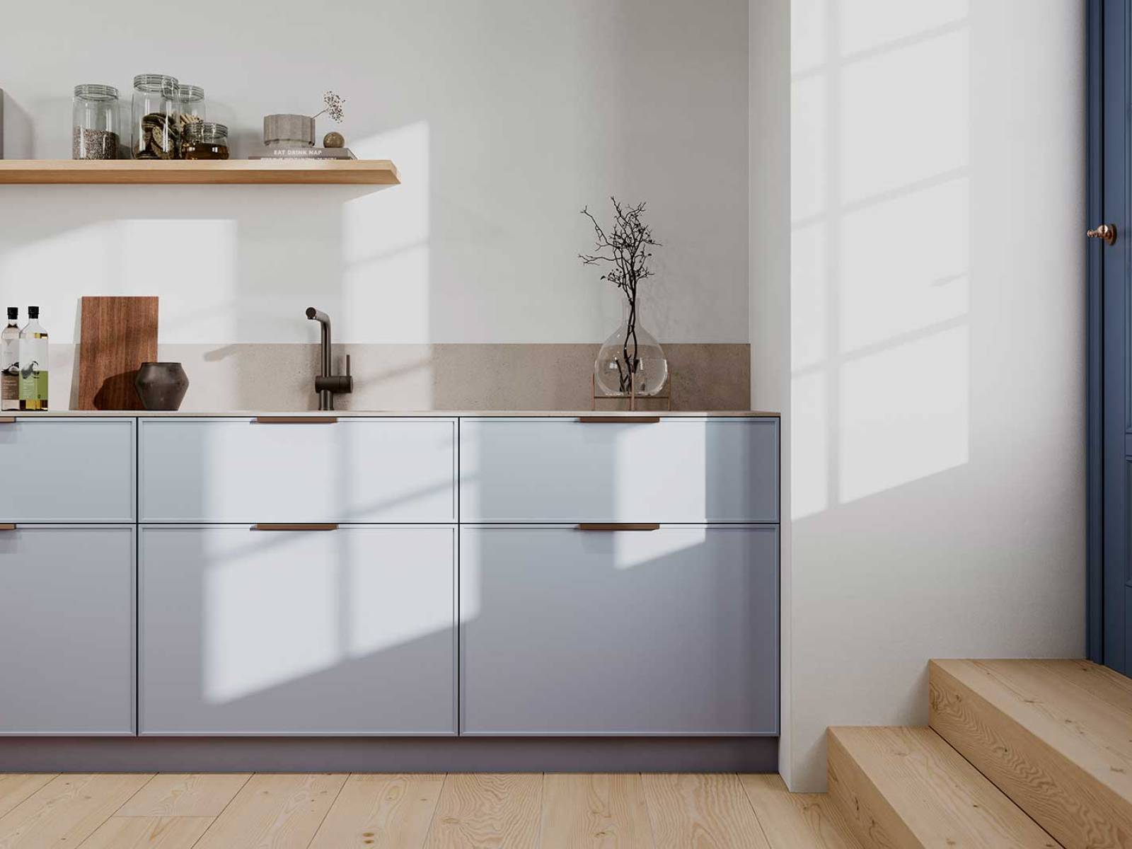 «Hygge» steht nicht nur für skandinavisches Wohn­gefühl, sondern auch für die neue gleichnamige Premium-­Kollektion, die sechs nordisch inspirierte Farbtöne ­aufgreift – von Beige und Taupe über Moosgrün, Skagerrak-­Blau bis hin zu Rosé Apricot und einem milden Weiss. Kombiniert mit fliessenden Übergängen und ­matten Oberflächen entstehen so einladende Küchen, die Ruhe vermitteln. FUST.