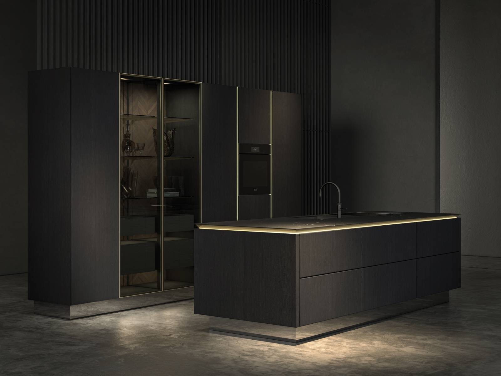 Charakteristisch für die Stilwelt «Pure» ist die minimalistische Formensprache und die Reduktion auf das Wesentliche, wodurch die hochwertigen Materialien und die präzise Verarbeitung in den Mittelpunkt rücken – so auch die neuentwickelte Griffmulde mit dezent integriertem und einstellbarem LED-Licht. Siematic.