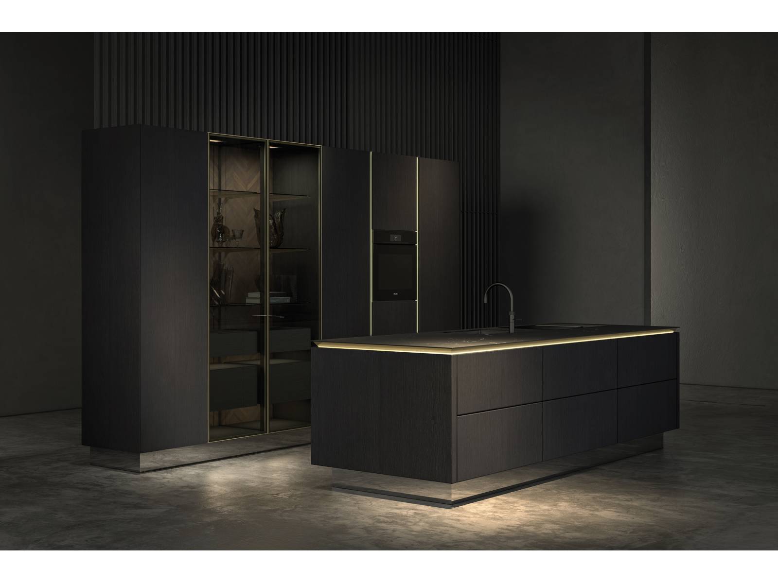 Charakteristisch für die Stilwelt «Pure» ist die minimalistische Formensprache und die Reduktion auf das Wesentliche, wodurch die hochwertigen Materialien und die präzise Verarbeitung in den Mittelpunkt rücken – so auch die neuentwickelte Griffmulde mit dezent integriertem und einstellbarem LED-Licht. Siematic.