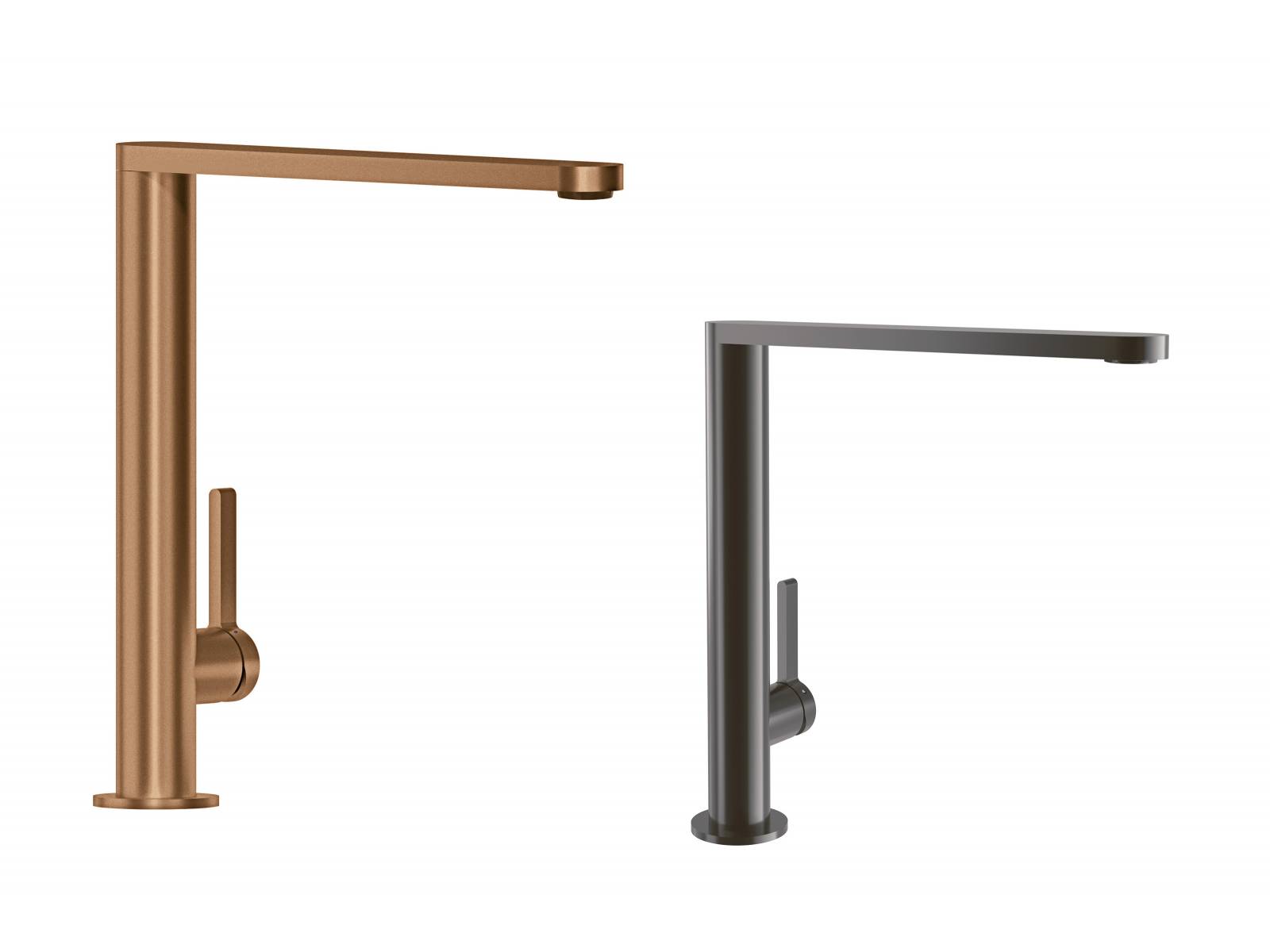 Color the world: Farbe ist für Villeroy &amp; Boch ein wichtiges Thema im Küchenbereich. Passend zu den Keramikspülen in 16 Farben hat das Unternehmen drei neue Oberflächen für Armaturen entwickelt. Die Töne Gold, Bronze und Anthrazit gibt es für ausgewählte Modelle wie «Avia 2.0.», «Umbrella» oder die hier gezeigte «Finera». Villeroy &amp; Boch.