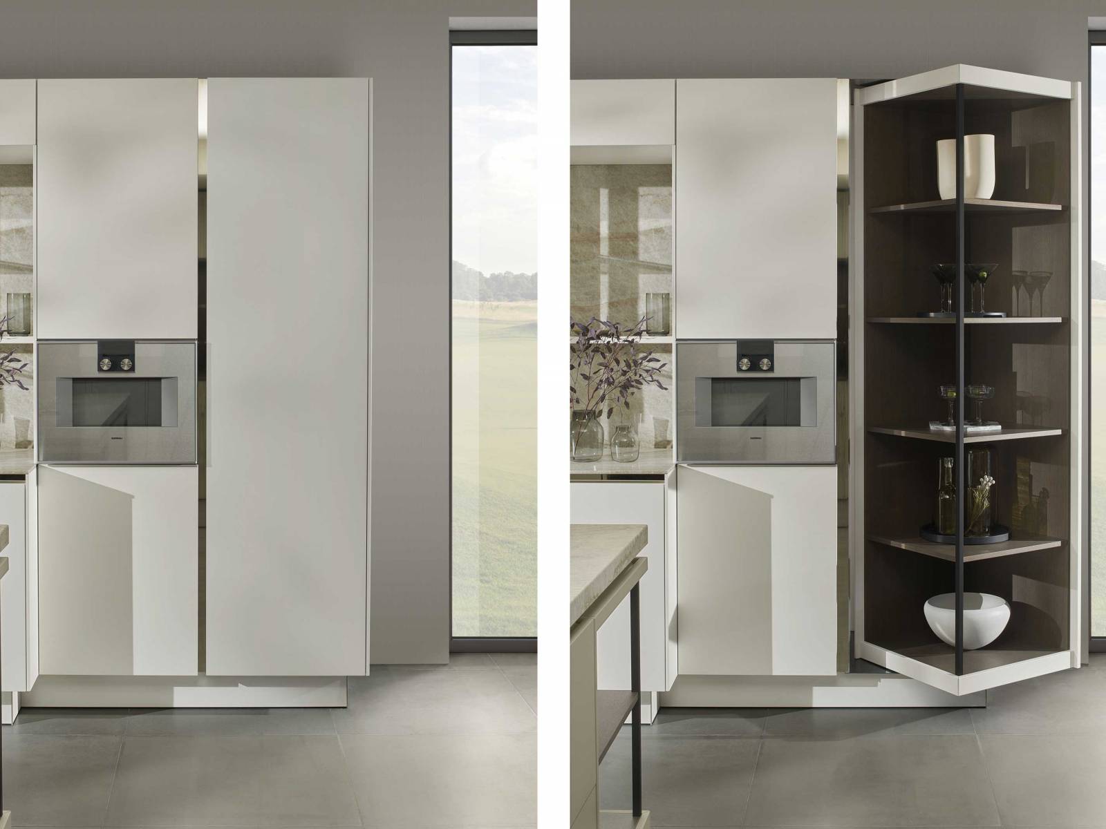 Die neue Generation der grifflosen Küche «S2» hält einige Überraschungen bereit. Nicht nur Materialien und Oberflächen sind neu, spannend sind auch innovative Funktionen wie zum Beispiel der «SecretSpace»: Hier «verwandelt» sich nämlich ein geschlossener Schrank im Handumdrehen in ein edles Regal im Kontrastfarbton. SIEMATIC.