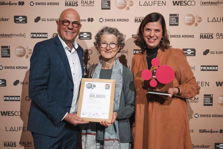 Preisübergabe an die Stuber Team AG für die «Schönste Küche», Silber, Publikum-Voting.