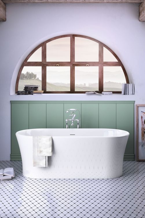 Kollektion Lambris, hier in der Farbe Salbei. Devon & Devon.