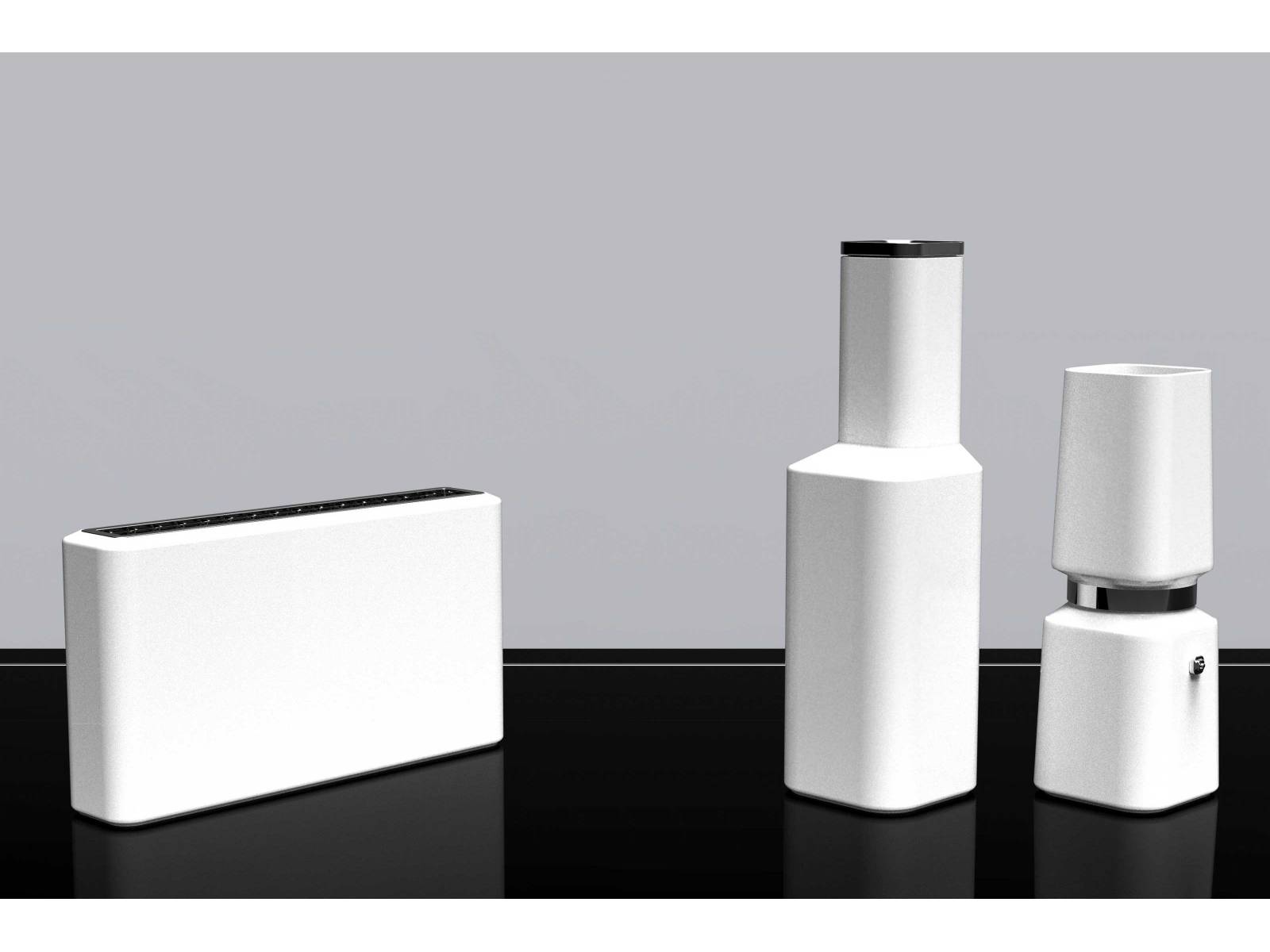 «Pura» – Küchenkleingeräte, die mit dem Induktionskochfeld gesteuert werden. Design: Carolien Janssens. 