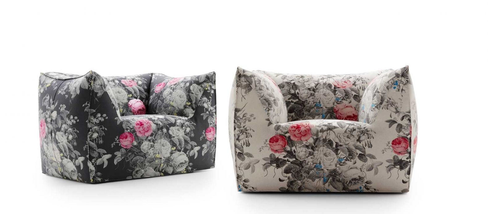 Der 35-jährige Mario Bellini entwarf «La Bambole» in den 1970er-Jahren. Und verpasste dem Kultmöbel nun nach 50 Jahren ein zeitgemässeres, nachhaltigeres Upgrade. Den Sessel «Bambola» entdeckten wir im Schaufenster des Showrooms in der Via Durini und verliebten uns gleich in die Version mit dem Rosendruck namens «Manila».bebitalia.com