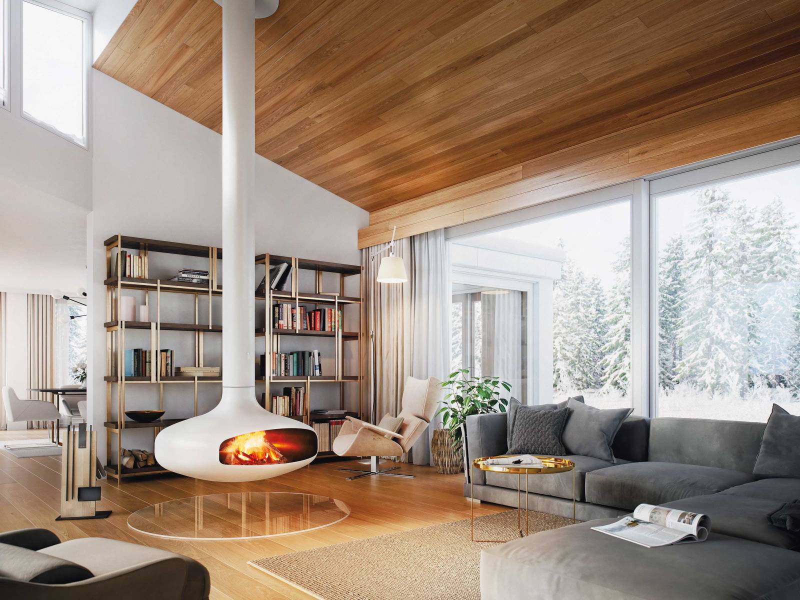 Schwebende Feuerstelle: Mit Eleganz und Leichtigkeit rückt das Modell «Domofocus» der Edition White! das Flammenbild in den Mittelpunkt und lässt es zum magischen Anziehungspunkt im Raum werden. Die weisse, satinierte Oberfläche bildet dabei einen spannenden Kontrast zur schwarz-matten Lackierung im Inneren des Feuerraums. Wirth & Schmid.