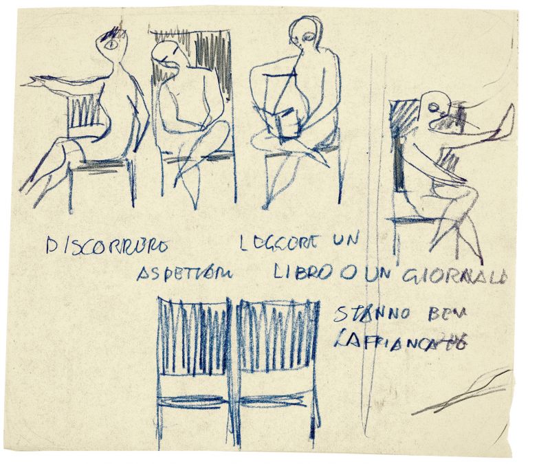 Die Ausstellung «Vivere alla Ponti» gestattet einen Einblick in das Werk Gio Pontis und zeigt Archivbilder und zum Teil nie veröffentlichte Zeichnungen wie diese.