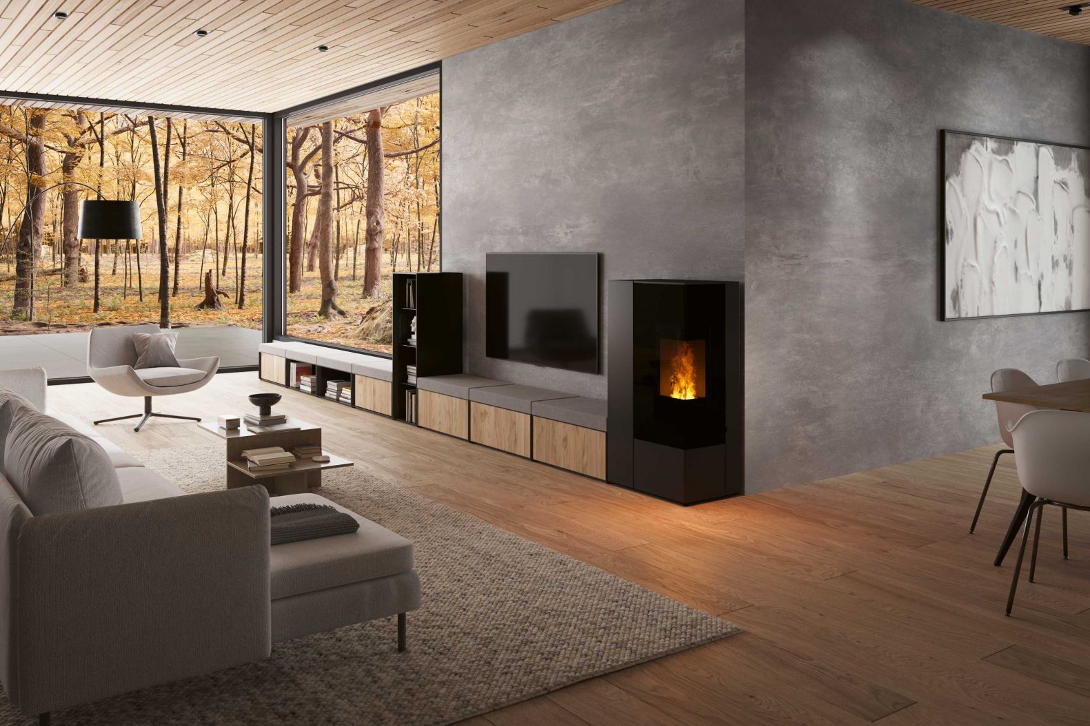 Baukastenprinzip: Ein Ofen, der ganz nach Bedarf im Wohnbereich integriert werden kann? Das geht mit der modularen Serie «Rika Connect». Der oberösterreichische Ofenhersteller erweitert nämlich sein Sortiment um neue modulare Modelle mit Eckeinsicht, die à la Baukastenprinzip mit unterschiedlichen Anbauteilen und Elementen erhältlich sind. So ermöglicht eine breite Auswahl an Schränken, Regalen und Schubladen in unterschiedlichen Ausführungen eine individuelle Kombination ganz nach eigenem Geschmack. RIKA.AT