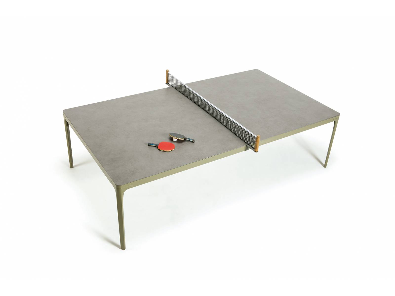 Apropos Pause, ... Tischtennisplatte «Play Ping Pong» aus Aluminium und Keramik. Ethimo.