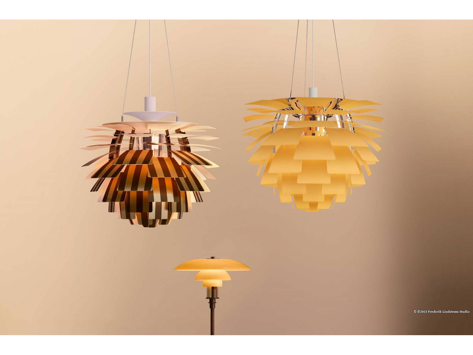 Der Leuchtenhersteller aus Kopenhagen hat sich mit Fendi Casa zusammengetan und fünf ikonischen Leuchten von Poul Henningsen den unverwechselbaren Stempel der luxuriösen Modemarke aufgedrückt: das warme, intensive Gelb sowie das Erkennungszeichen der Marke, das sogenannte Pequin-Muster. LOUISPOULSEN.COM