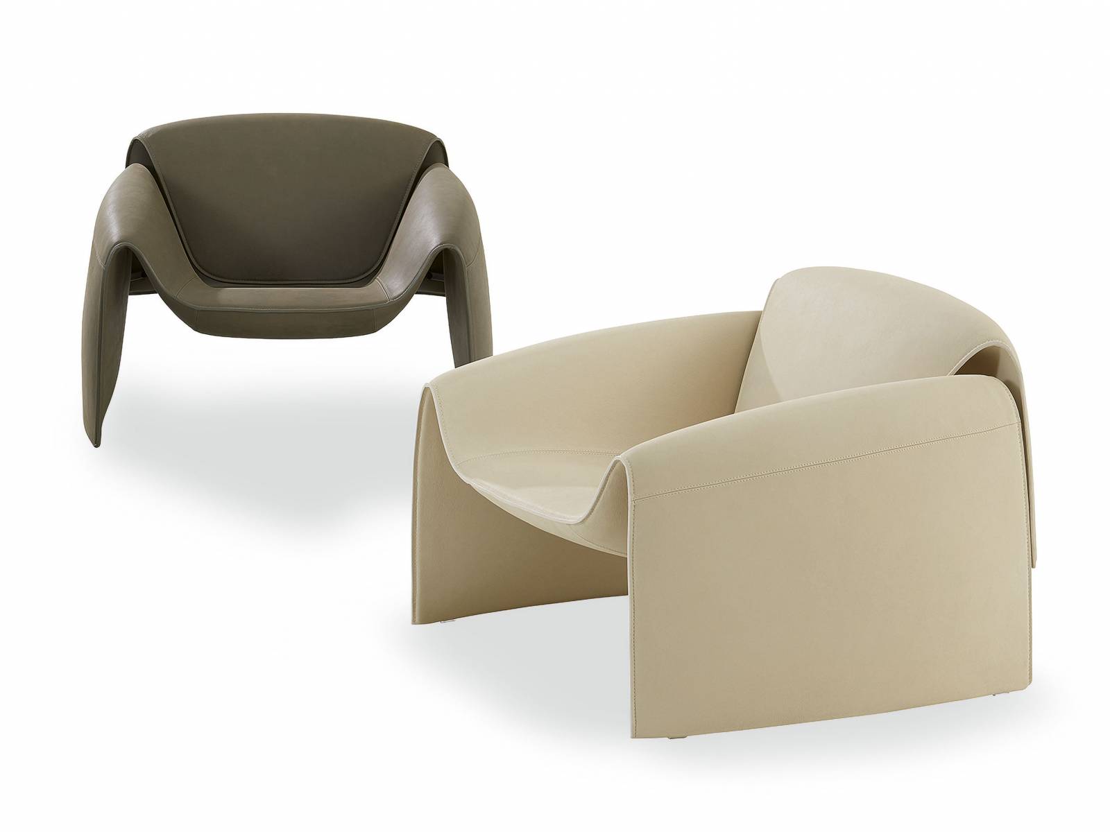 Unverkennbar ist die Ähnlichkeit zwischen den voluminösen Ledersesseln des letzten Jahrhunderts und der modernen Version von Jean-Marie Massaud. Der Designer übertrug die wichtigsten Merkmale in die heutige Zeit und präsentiert mit «Le Club» ein lässiges, lederbezogenes Modell, das filigran, aber dennoch gemütlich ist. Poliform.