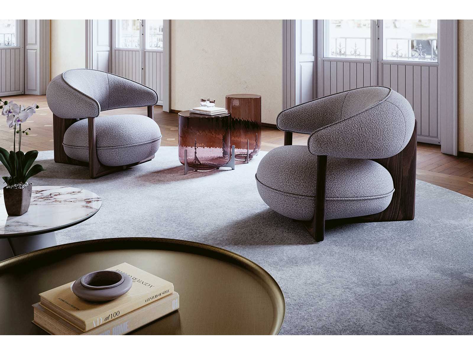 Mit klaren Linien und durchdachter Ergonomie definiert «Ruby Lounge» die Grenzen des Polstermöbeldesigns neu. Der Sessel verbindet Komfort und Funktionalität auf elegante Weise und ergänzt jedes Interieur. Design: Castello Lagravinese Studio. CATTELAN ITALIA.