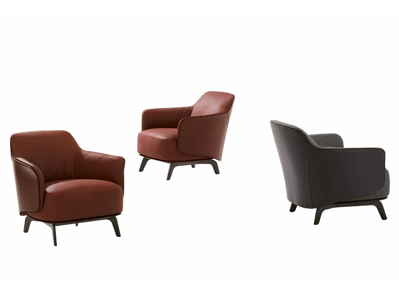  Zwei raffiniert ineinandergreifende Schalen sind das Gestaltungsmerkmal des Sessels «Kaori», der sich insbesondere aufgrund seiner weichen Linien und grosszügigen Volumen hervortut. Design: Jean-Marie Massaud. POLIFORM.