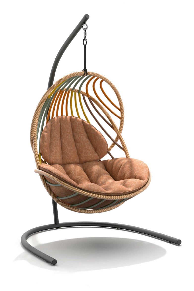 Einfach die Seele baumeln lassen und sich im Hängelsessel «Kida» an der Sonne räkeln. Neu gibt es die Polsterung des Sessels mit dem Bezugsstoff «Atrium», den Patricia Urquiola entworfen hat. Er ist Teil der gleichnamigen Kollektion für den dänischen Textilhersteller Kvadrat, der hier mit Dedon eine Zusammenarbeit einging. Es gibt sie in sieben Farben. DEDON.