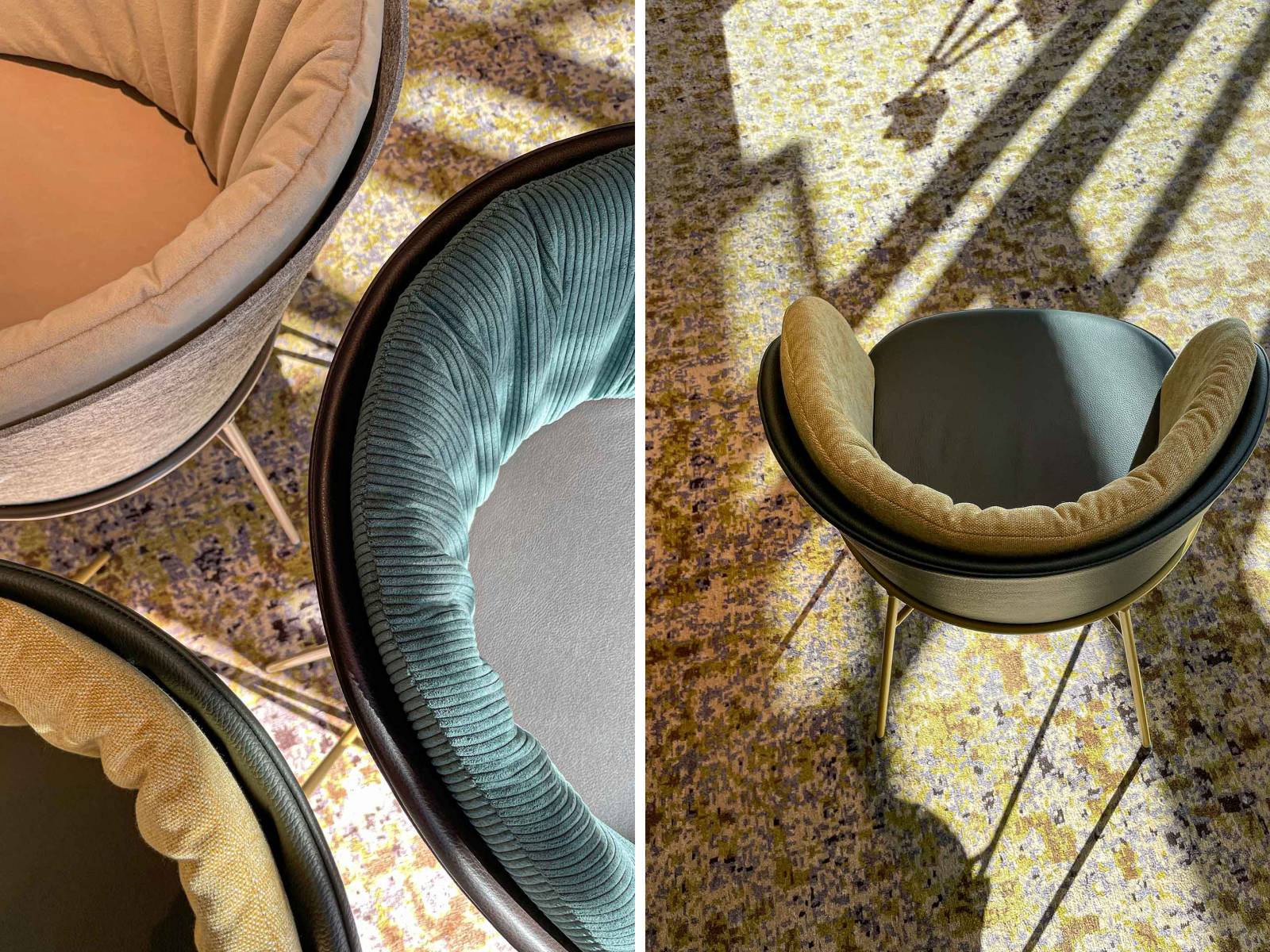 Der charakterstarke Stuhl «Lunar Pure» mit dem namensgebenden, halbmondförmigen Rückenelement ist der Inbegriff von Persönlichkeit: Alle vier Elemente, aus denen er sich zusammensetzt – Sitzfläche, Vierfuss-Gestell, Rückenelement und Rückenkissen – lassen sich unabhängig voneinander konfigurieren und ziehen als individuelles Gesamtkunstwerk alle Blicke auf sich. KFF.