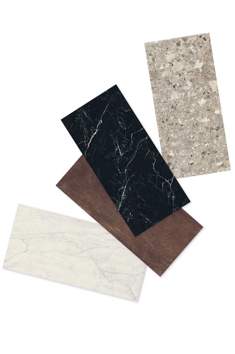 Privatsphäre beim Duschen und einen schönen Anblick bieten die Keramikfliesen der Kollektion «Tyr», die sich zur stilvollen Gestaltung von Duschtrennwänden eignen. Es stehen verschiedenste Ausführungen zur Auswahl, wie etwa Corten, Nero, Stone Grey oder Macchiato. HGC.CH