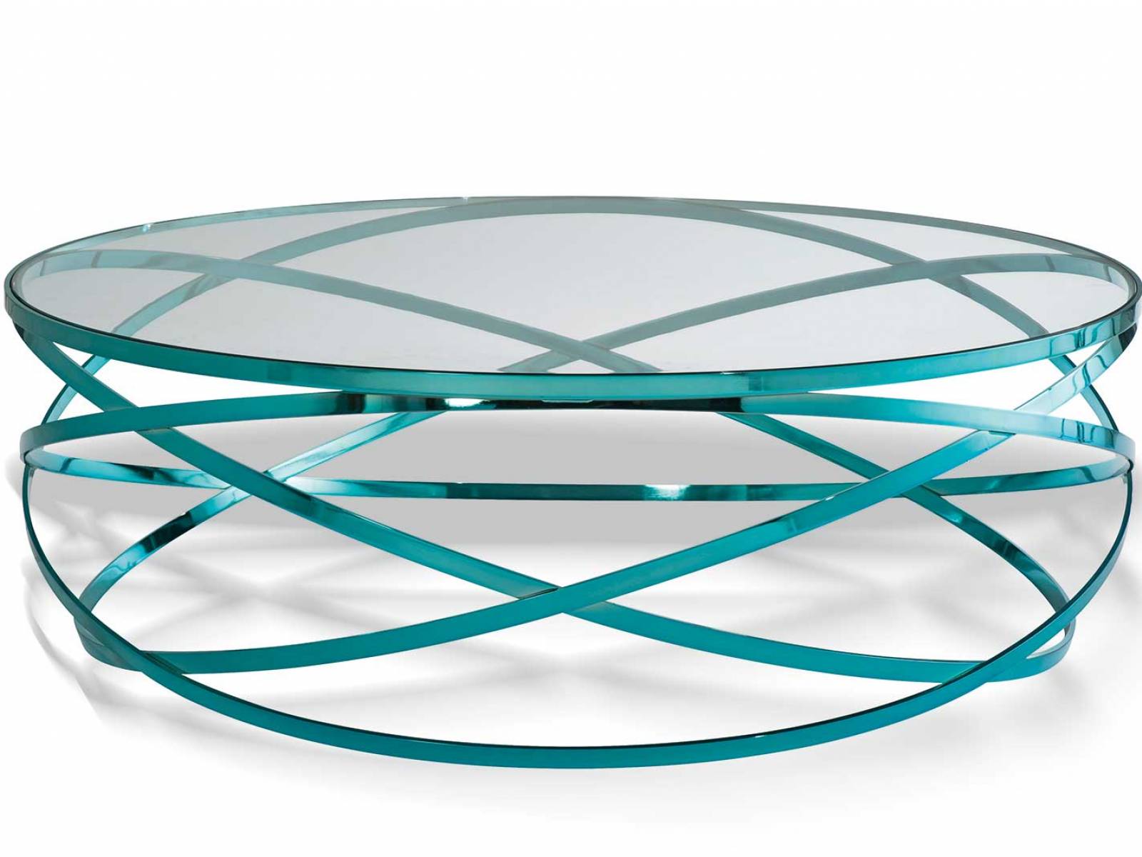 Ein Tanz aus Stahl und Schwerelosigkeit: Cédric Ragots Couchtisch «Evol» lässt drei Kreise wie Elektronen um einen unsichtbaren Kern kreisen – eine kühne Verschmelzung von Fantasie und Ingenieurskunst. roche-bobois.com