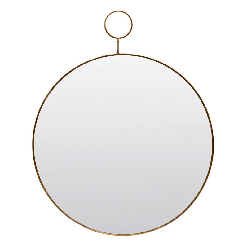 Seine Form erinnert an eine Taschenuhr, dennoch wirkt der Spiegel «Loop» sehr schlicht und ist gleichzeitig ein Blickfang. Es gibt ihn in zwei Grössen, der Rahmen ist aus Messing. HOUSEDOCTOR.COM